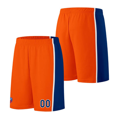Custom basketball jersey shorts for men and women. Embroidered and printed name, number and logo Orange enthsush