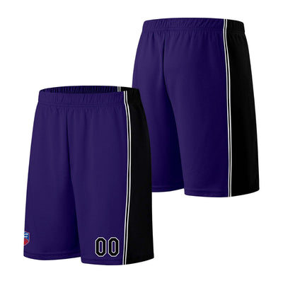 Custom basketball jersey shorts for men and women. Embroidered and printed name, number and logo Purple&Black enthsush