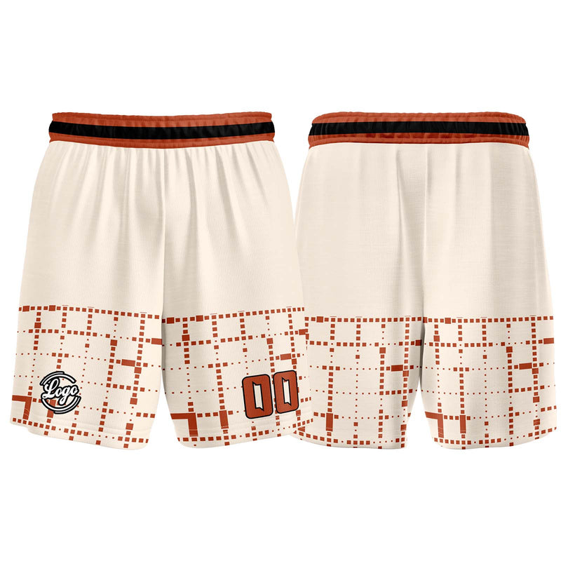 Custom Cream Reddish Brown Basketball Jersey Uniform Suit Printed Your Logo Name Number