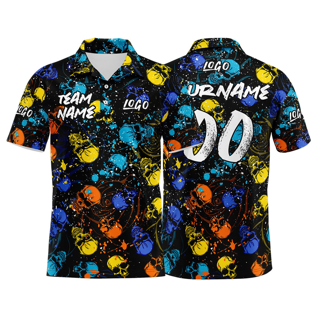 Custom Football Polo Shirts  Add Your Unique Logo/Name/Number Blue&Yellow enthsush