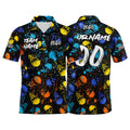 Custom Football Polo Shirts  Add Your Unique Logo/Name/Number Blue&Yellow enthsush