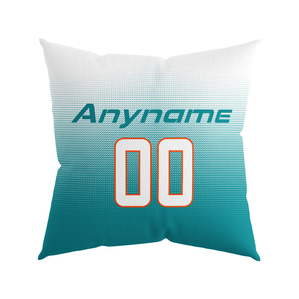 Custom Football Throw Pillow for Men Women Boy Gift Printed Your Personalized Name Number Orange&Aqua&White enthsush