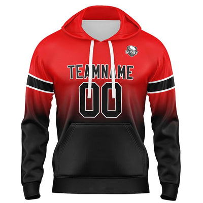 Custom Gradient Hoodie For Man Woman Girl Boy Print Your Logo Name Number Red&Balck enthsush