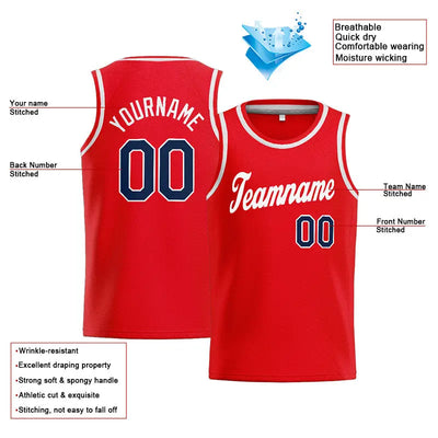 Custom Stitched Basketball Jersey for Men, Women And Kids Red-White-Navy enthsush