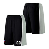 Custom basketball jersey shorts for men and women. Embroidered and printed name, number and logo Black&Grey