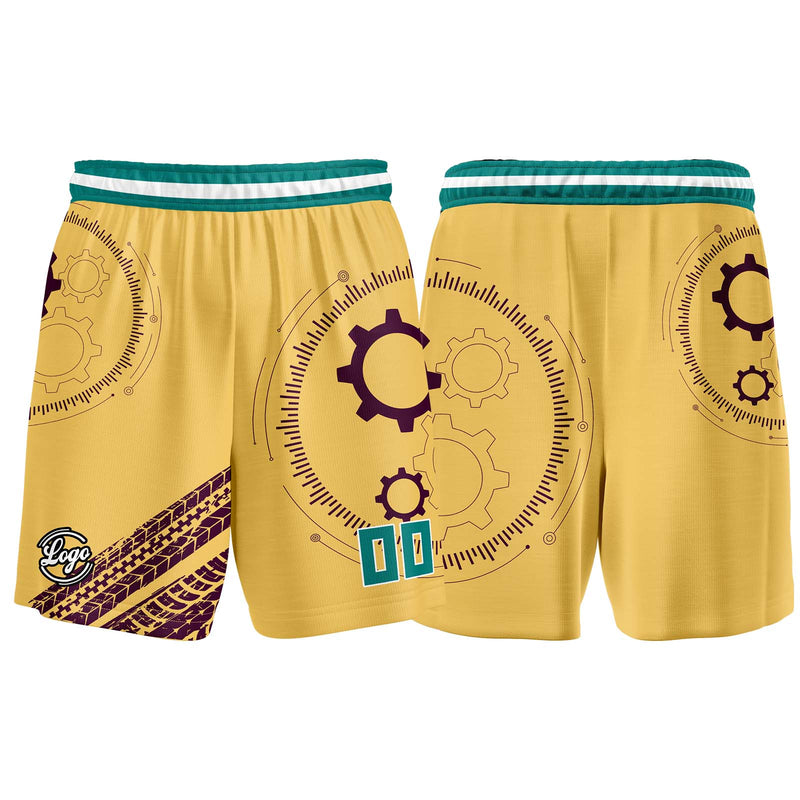 Custom Light Yellow Brown Basketball Jersey Uniform Suit Printed Your Logo Name Number