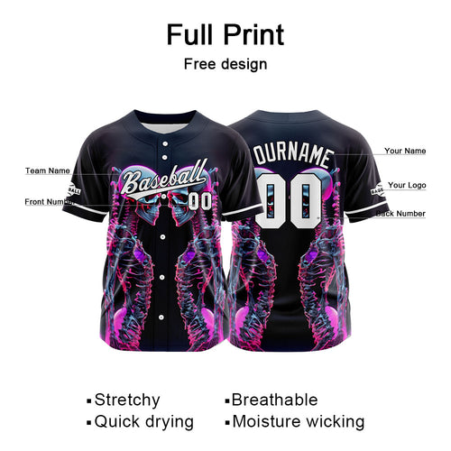 Custom Baseball Jersey Personalized Baseball Shirt for Men Women Kids Youth Teams Stitched and Print Pink enthsush