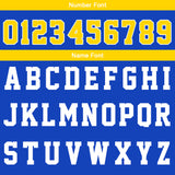 Custom Basketball Jersey Uniform Suit Printed Your Logo Name Number Royal-Yellow