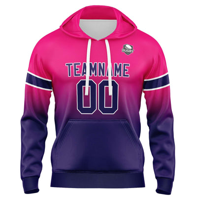 Custom Gradient Hoodie For Man Woman Girl Boy Print Your Logo Name Number Rose&Dark Purple enthsush