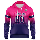 Custom Gradient Hoodie For Man Woman Girl Boy Print Your Logo Name Number Rose&Dark Purple