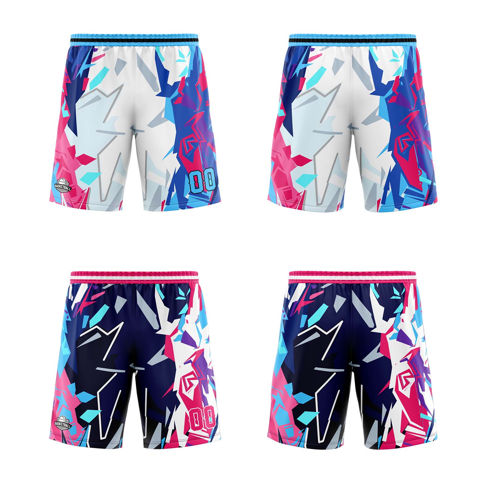 Custom Light Blue Reversible Basketball Suit for Adults and Kids Personalized Jersey enthsush