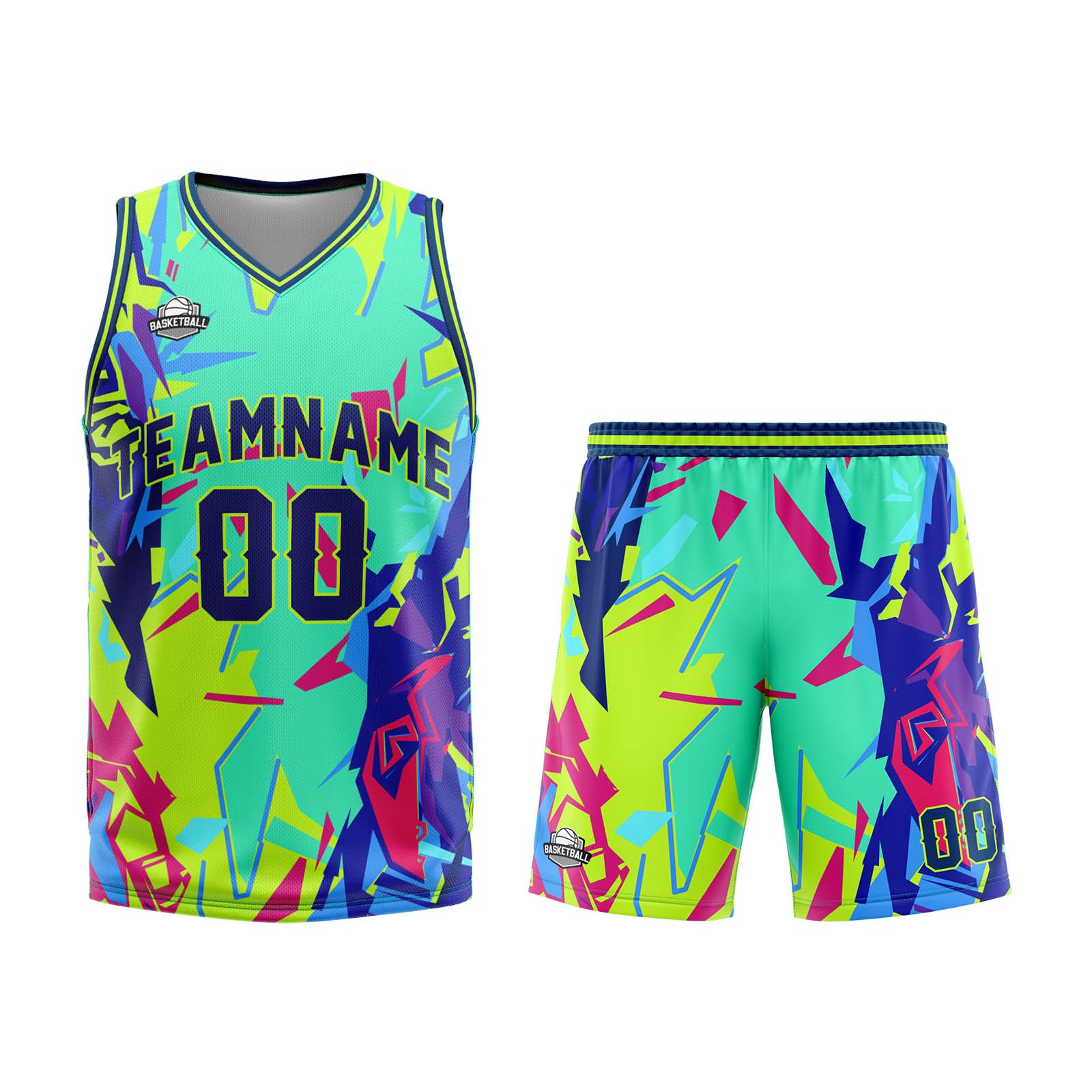 Custom Broken Green Basketball Jersey Uniform Suit Printed Your Logo Name Number enthsush
