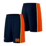 Custom basketball jersey shorts for men and women. Embroidered and printed name, number and logo Navy