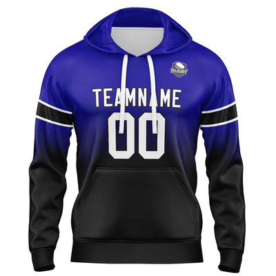 Custom Gradient Hoodie For Man Woman Girl Boy Print Your Logo Name Number Royal&Black enthsush