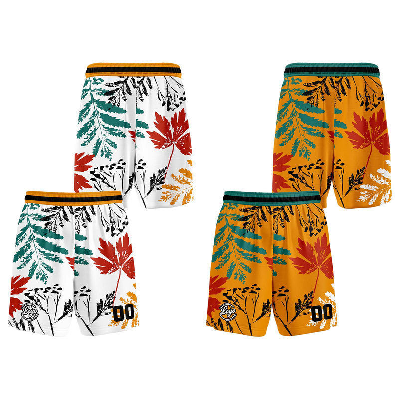 Custom White Orange Reversible Basketball Suit for Adults and Kids Personalized Jersey