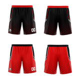 Custom Black Red Reversible Basketball Suit for Adults and Kids Personalized Jersey