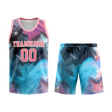 Custom Basketball Jersey Uniform Suit Printed Your Logo Name Number Pink&Light Blue
