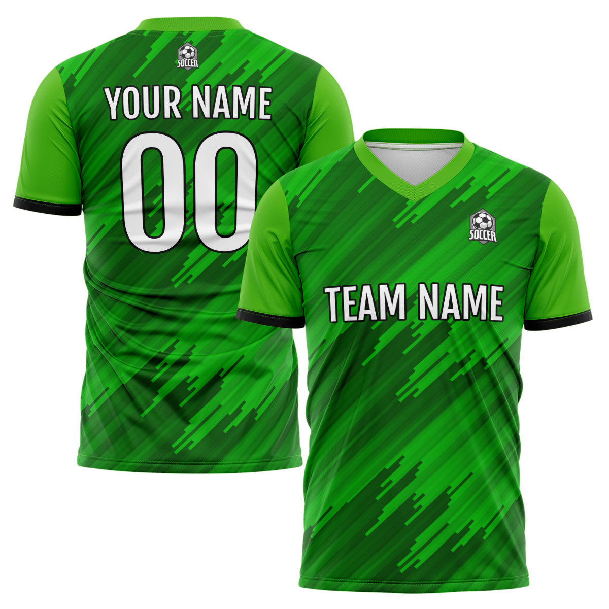 Custom Green Soccer Jerseys for Men Women Personalized Soccer Uniforms for Adult and Kid enthsush
