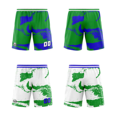 Custom Green Blue Reversible Basketball Suit for Adults and Kids Personalized Jersey enthsush