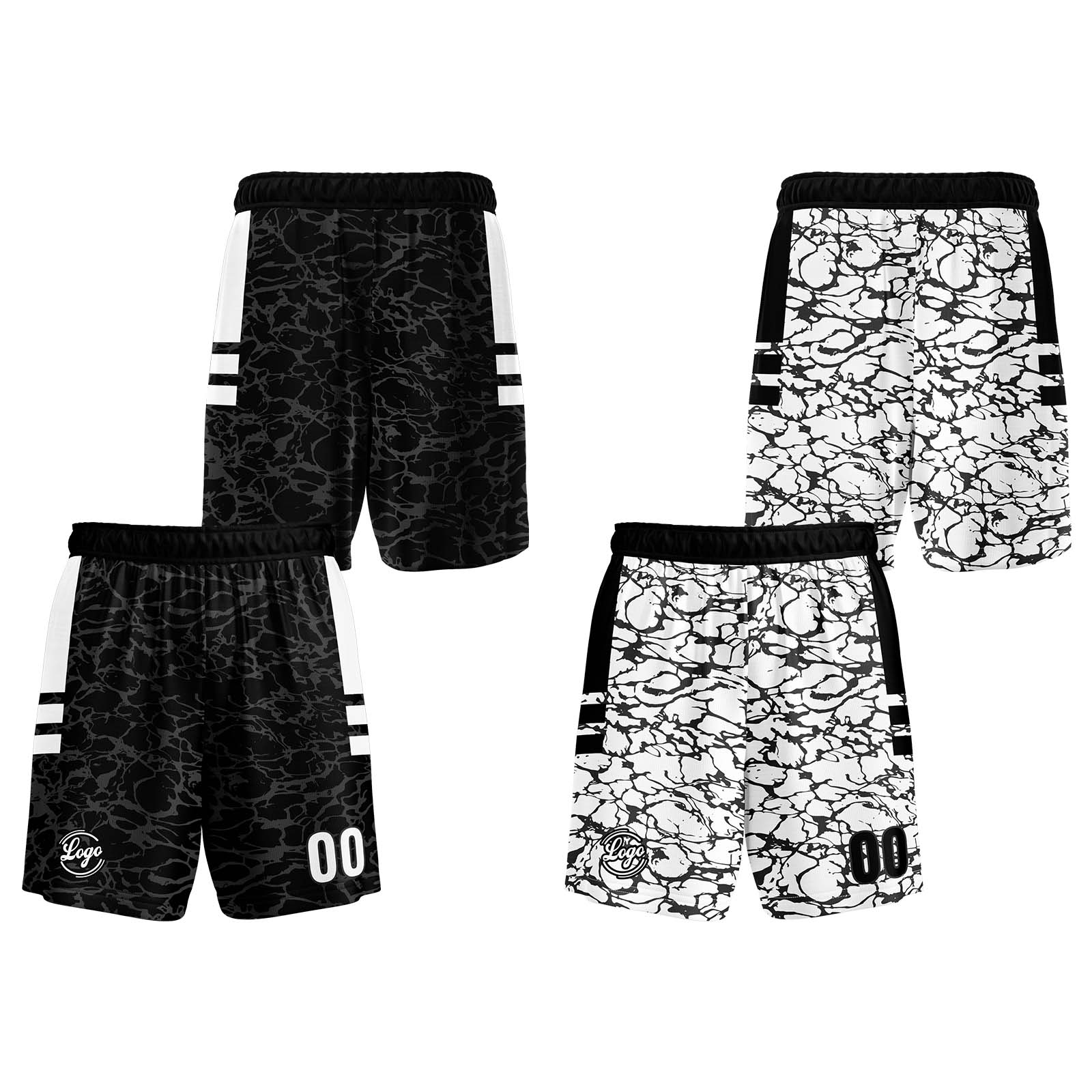 Custom Black Reversible Basketball Suit for Adults and Kids Personalized Jersey enthsush