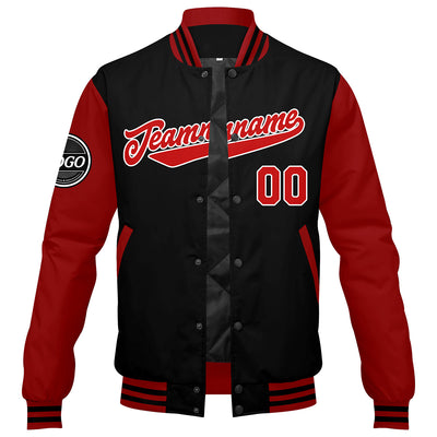 Custom Varsity Jacket Letterman jacket for Men, Women and Youth Red Black enthsush