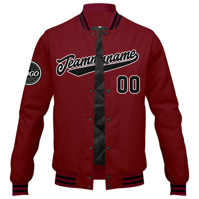 Custom Varsity Jacket Letterman jacket for Men, Women and Youth Crimson Black enthsush