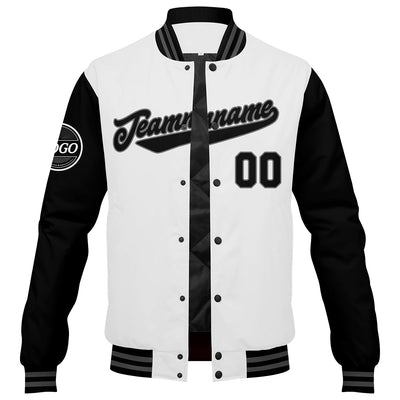 Custom Varsity Jacket Letterman jacket for Men, Women and Youth Black White enthsush