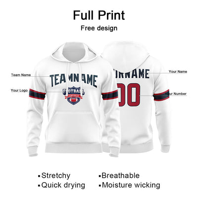 Custom Sweatshirt Hoodie For Man Woman Girl Boy Print Your Logo Name Number White enthsush