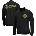 Custom Long Sleeve Windbreaker Jackets Uniform Printed Your Logo Name Number Black-Green-Yellow enthsush