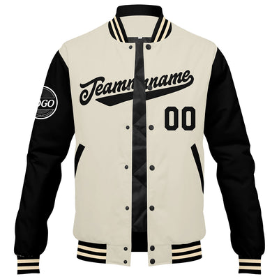 Custom Varsity Jacket Letterman jacket for Men, Women and Youth Black Cream enthsush