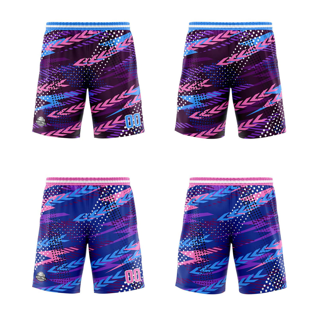 Custom Pink Purple Reversible Basketball Suit for Adults and Kids Personalized Jersey enthsush