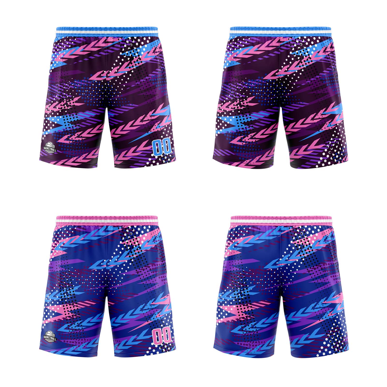 Custom Pink Purple Reversible Basketball Suit for Adults and Kids Personalized Jersey enthsush