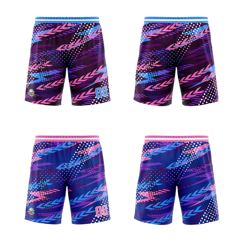 Custom Pink Purple Reversible Basketball Suit for Adults and Kids Personalized Jersey