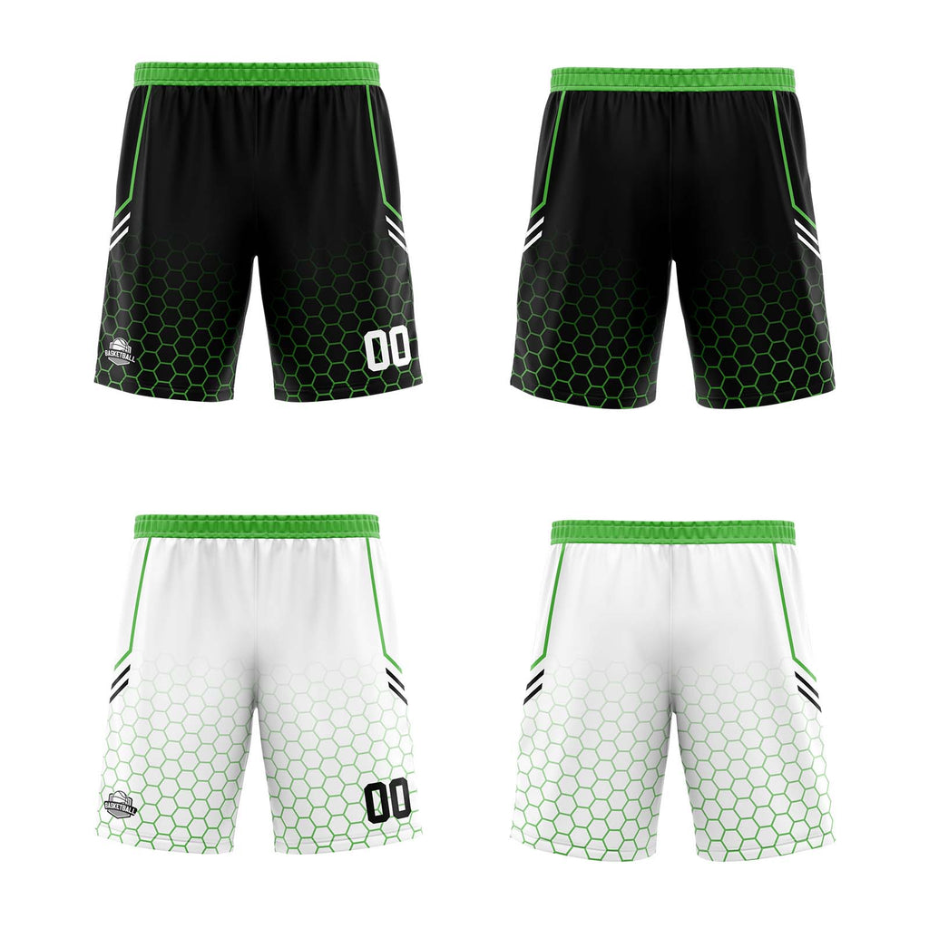 Custom Black Green Reversible Basketball Suit for Adults and Kids Personalized Jersey enthsush