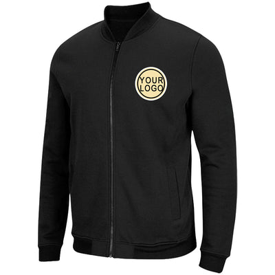 Custom Long Sleeve Windbreaker Jackets Uniform Printed Your Logo Name Number Black-Gold-White enthsush