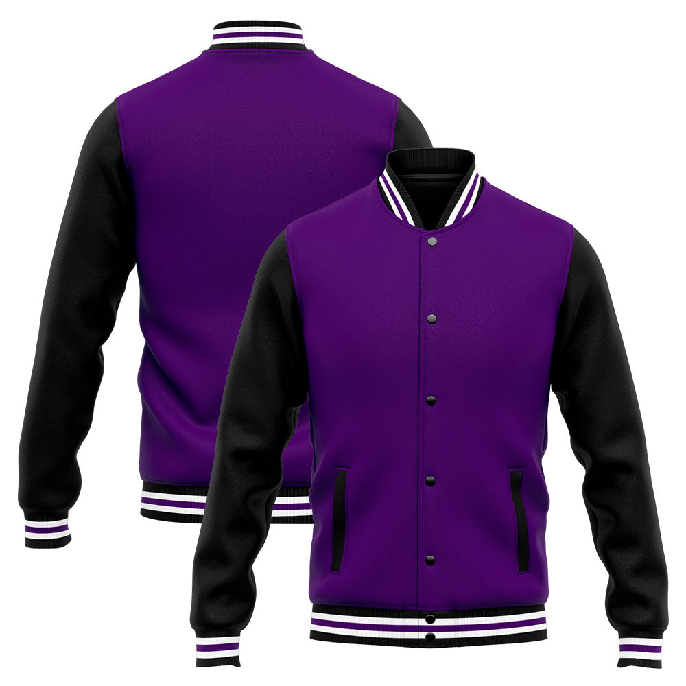 Custom Varsity Jacket Letterman jacket for Men, Women and Youth Purple Black enthsush