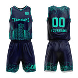 Custom Basketball Jersey Uniform Suit Printed Your Logo Name Number Navy-Night View