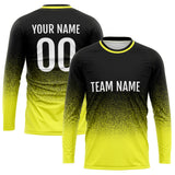 Custom Basketball Soccer Football Shooting Long T-Shirt for Adults and Kids Black-Yellow