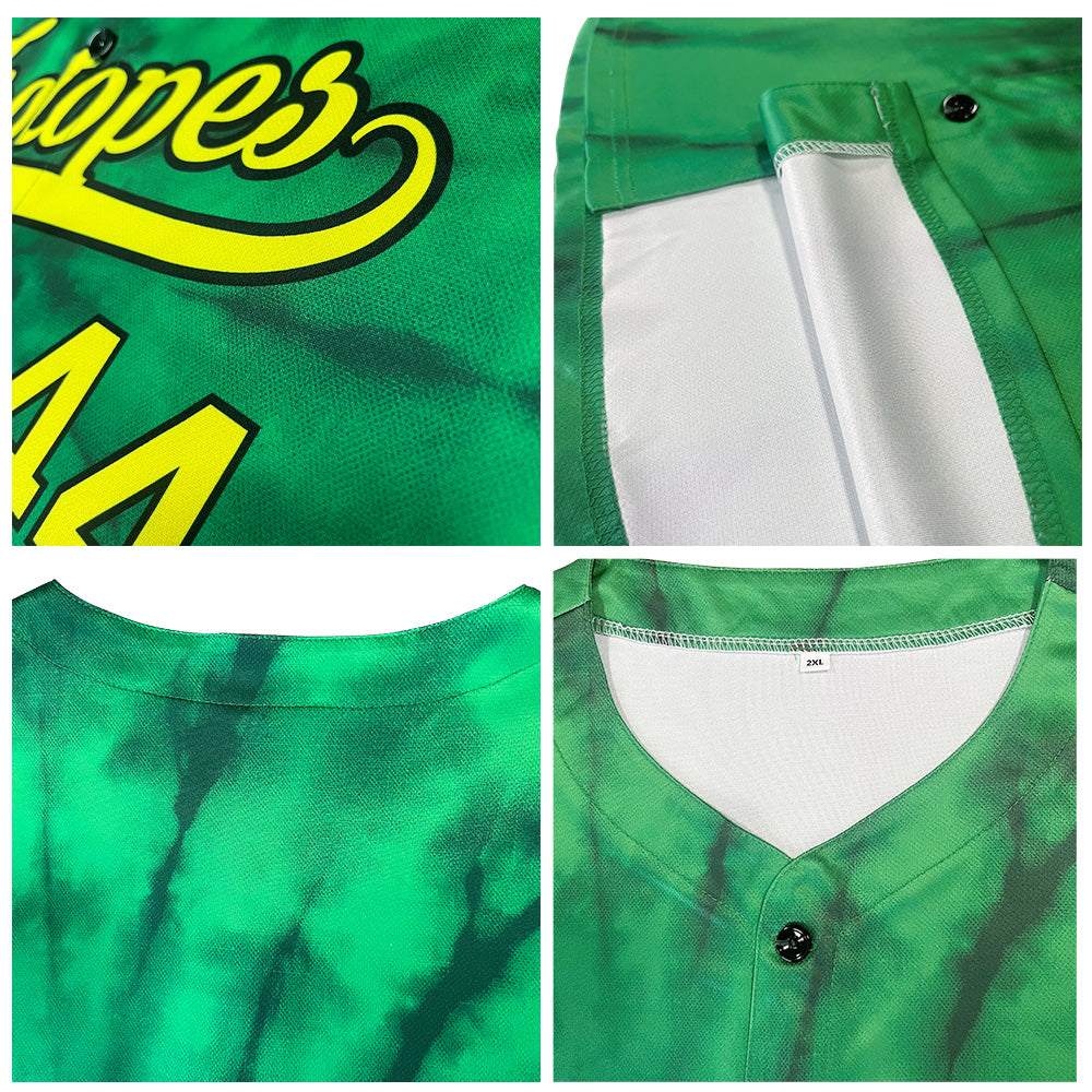 Custom Full Print Design Authentic Baseball Jersey Flocculent tie-dyed enthsush