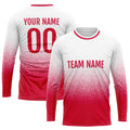 Custom Basketball Soccer Football Shooting Long T-Shirt for Adults and Kids White-Red enthsush