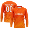 Custom Basketball Soccer Football Shooting Long T-Shirt for Adults and Kids Orange enthsush