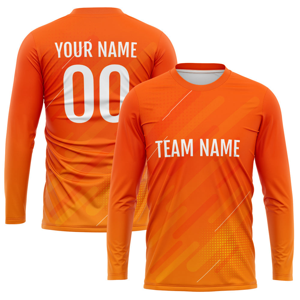 Custom Basketball Soccer Football Shooting Long T-Shirt for Adults and Kids Orange enthsush