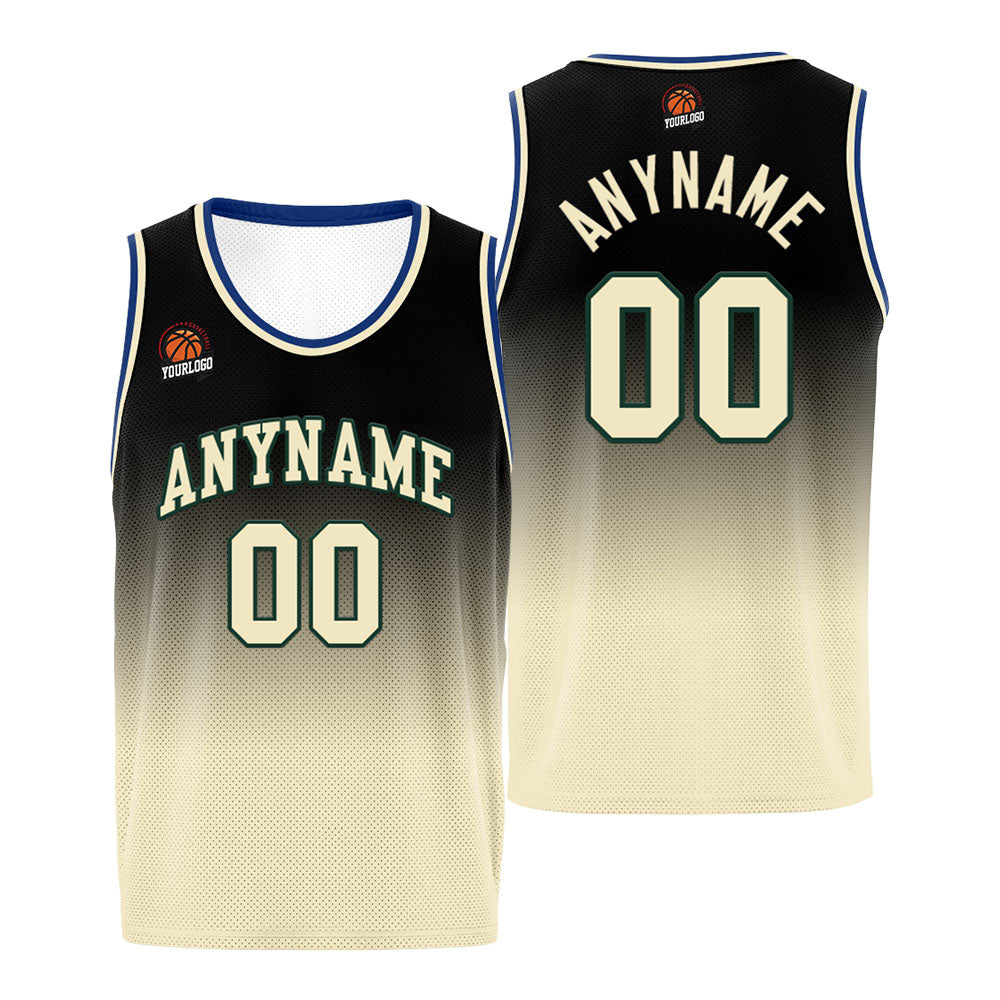 Custom Basketball Jersey Personalized Stitched Team Name Number Logo Green&Cream enthsush