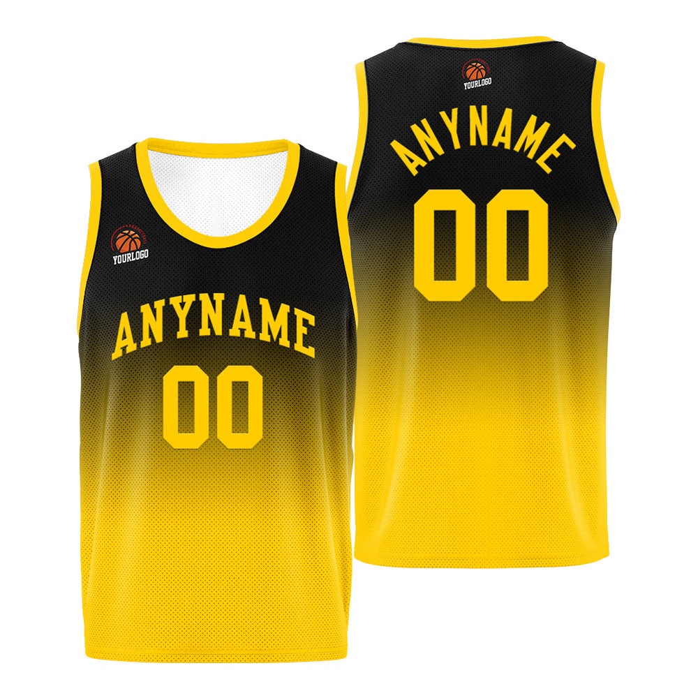 Custom Basketball Jersey Personalized Stitched Team Name Number Logo Royal&Yellow enthsush