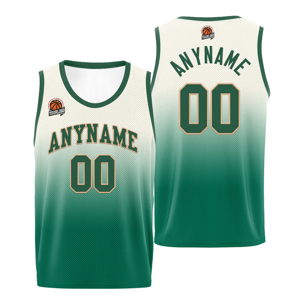 Custom Basketball Jersey Personalized Stitched Team Name Number Logo Black&Green enthsush