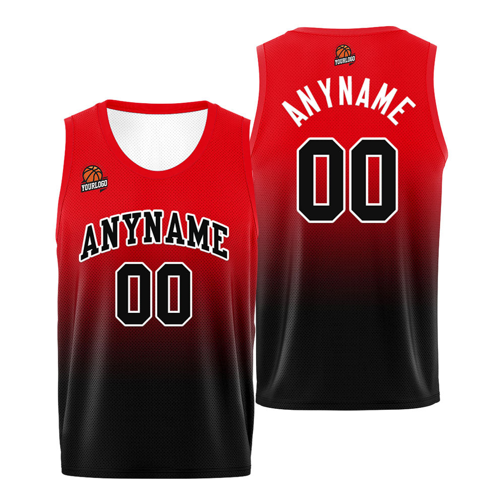 Custom Basketball Jersey Personalized Stitched Team Name Number Logo Black&Red enthsush