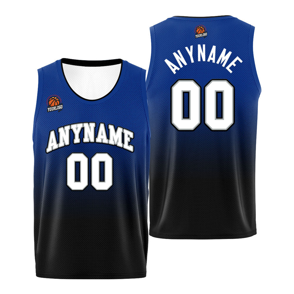 Custom Basketball Jersey Personalized Stitched Team Name Number Logo Black&Royal enthsush