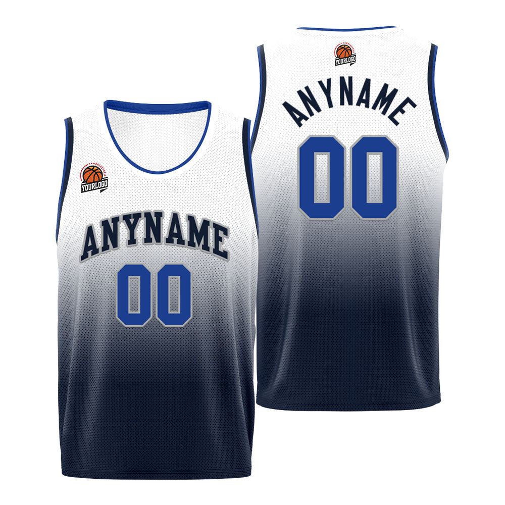 Custom Basketball Jersey Personalized Stitched Team Name Number Logo Royal&Navy enthsush