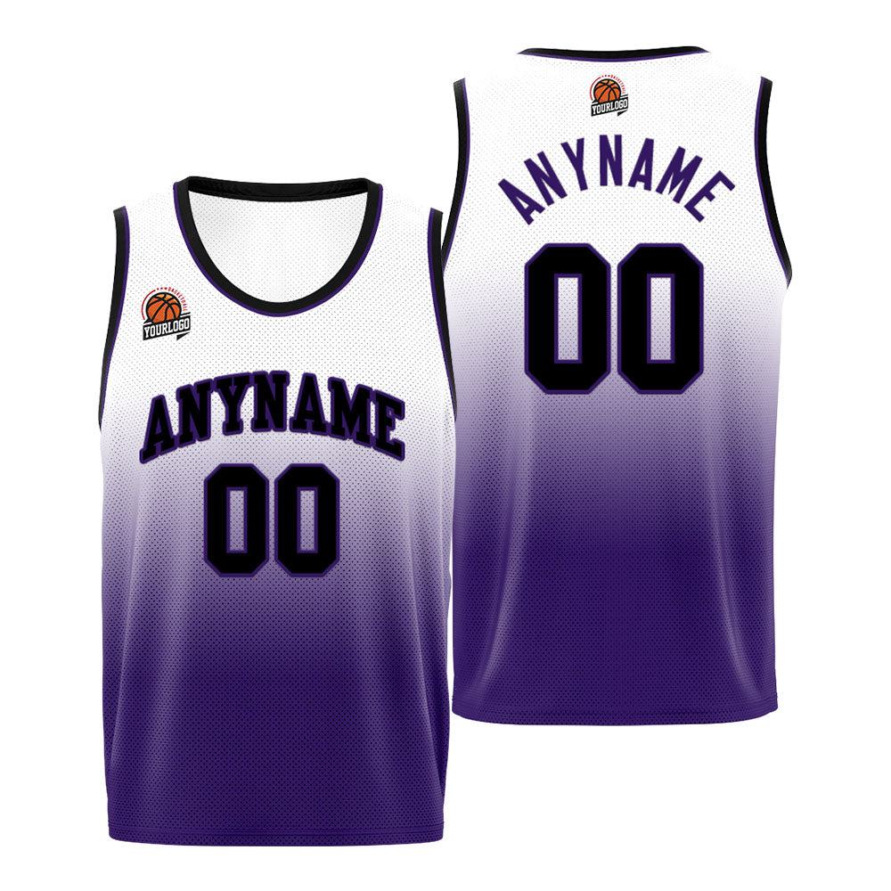 Custom Basketball Jersey Personalized Stitched Team Name Number Logo Black&Purple enthsush