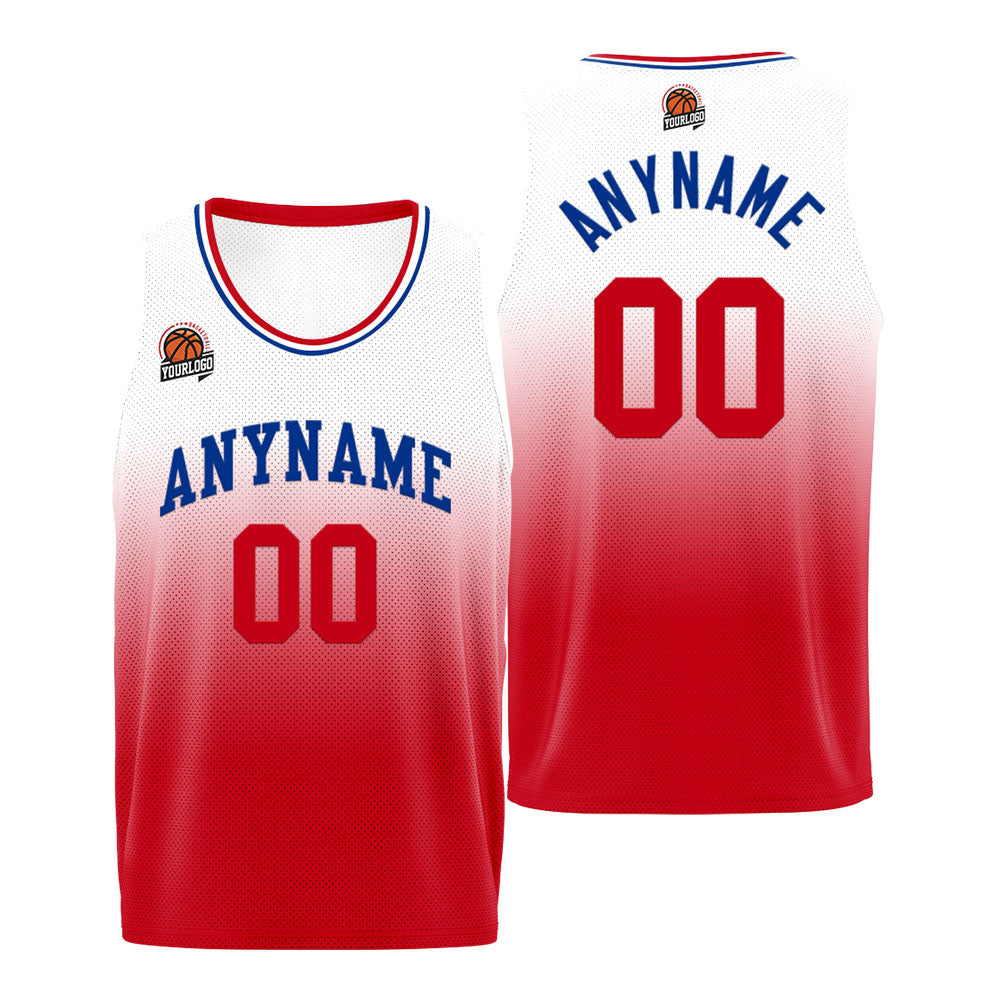 Custom Basketball Jersey Personalized Stitched Team Name Number Logo Red&Royal enthsush